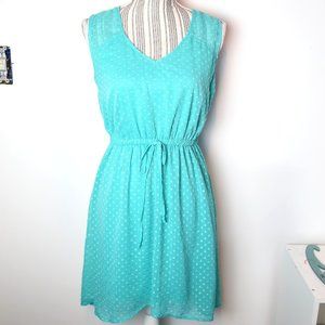 Turquoise Polo Closed Sheer Back Dress